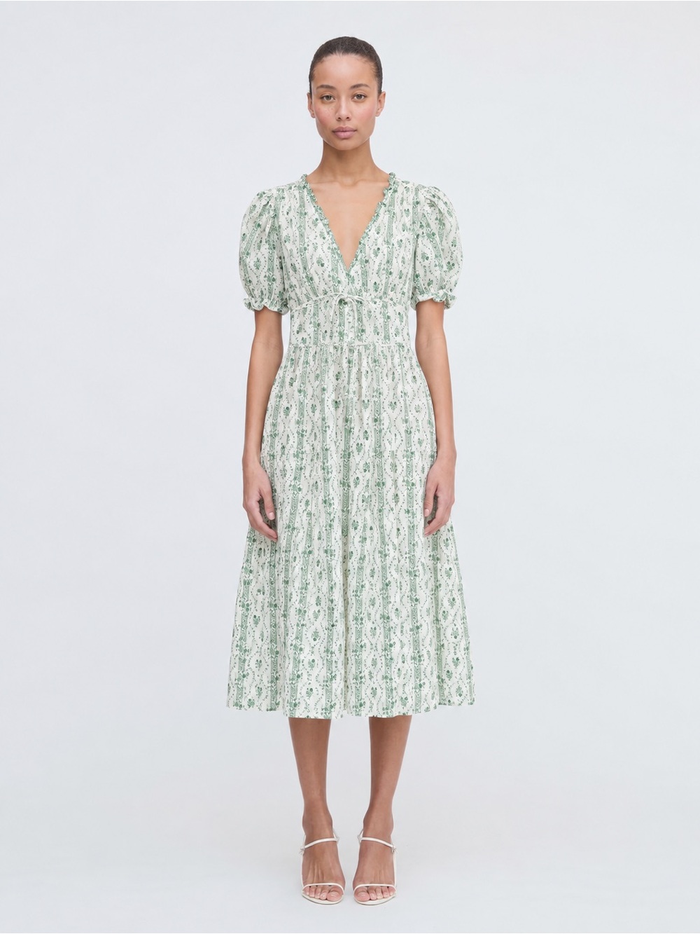 Hill House Sabrina Nap Midi Dress : Green Vine Print - size small